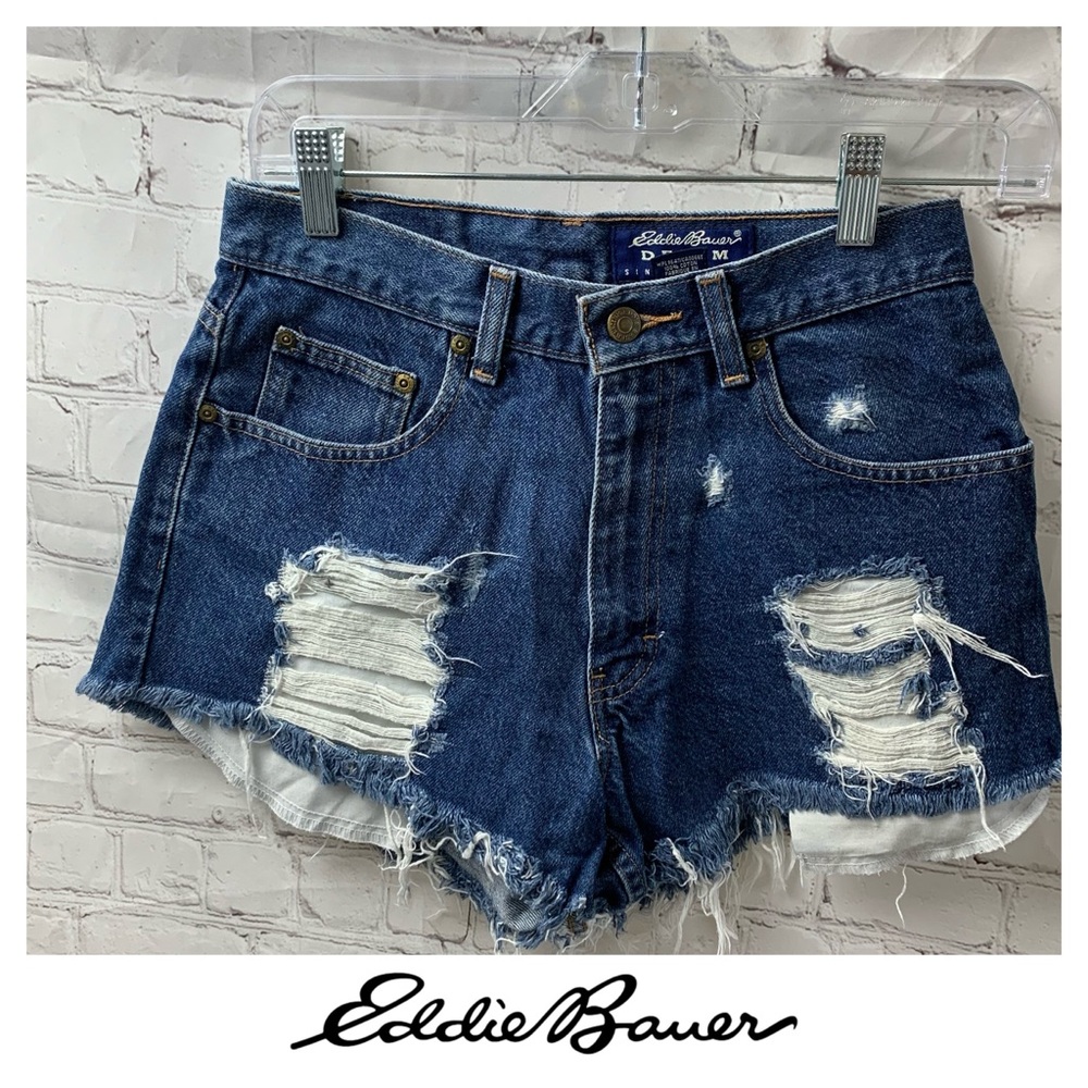 Custom VTG Eddie Bauer Distressed Denim Shorts